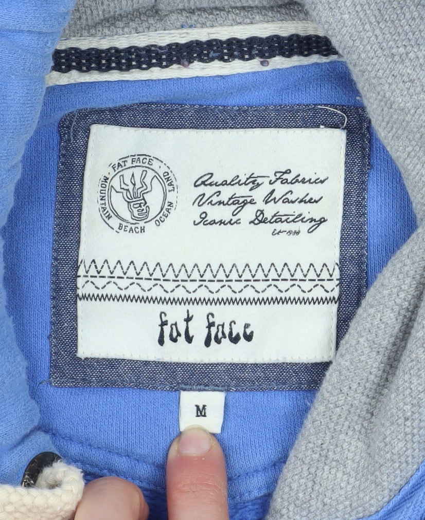 Mens UK Size M Fat Face Blue Pullover Hoodie