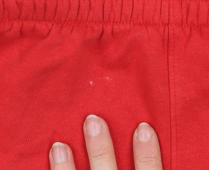 Nike Boys Red Athletic Fleece Shorts L 147-158cm Elastic Waist Sportswear