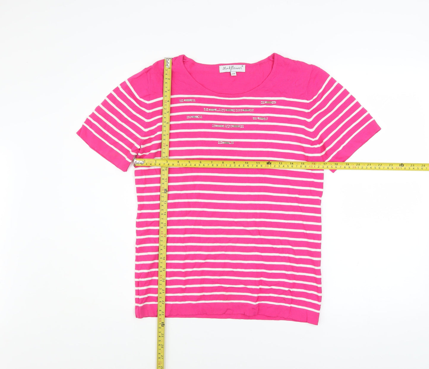 Womens UK Size S Mudflower Pink Basic T-Shirt