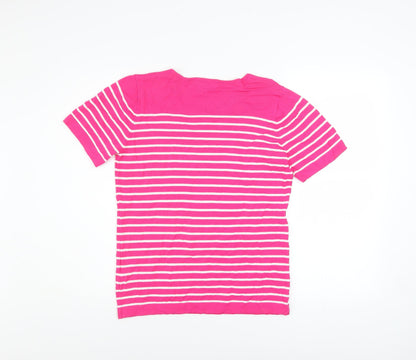 Womens UK Size S Mudflower Pink Basic T-Shirt