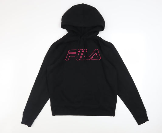 Womens UK Size 12 FILA Black Pullover Hoodie