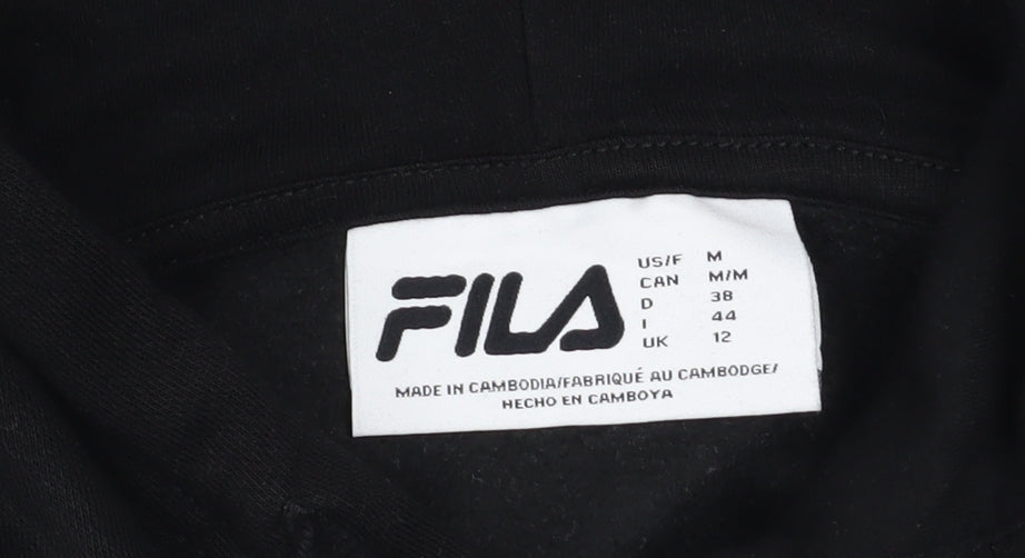Womens UK Size 12 FILA Black Pullover Hoodie
