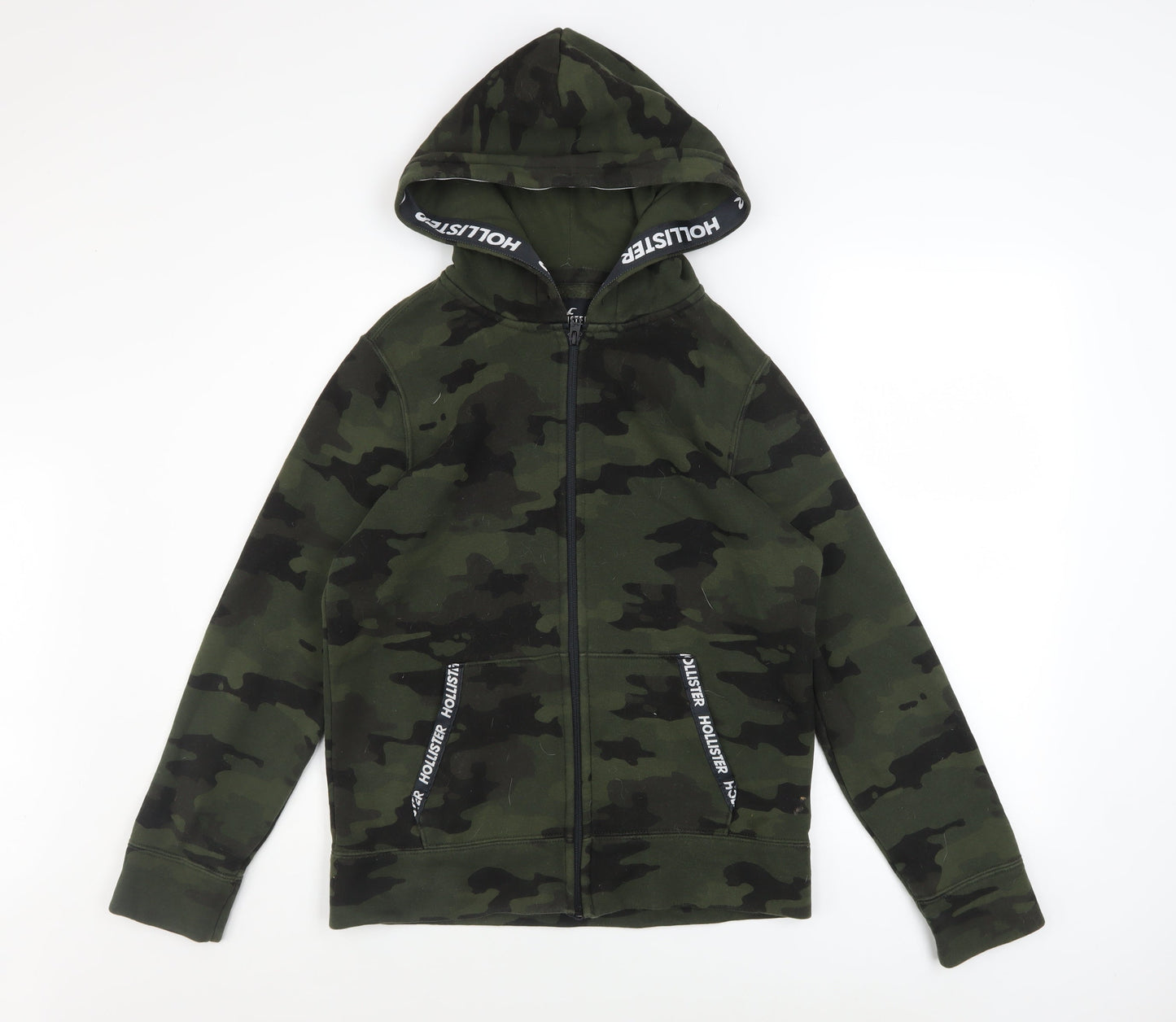 Mens UK Size XS Hollister Green Full Zip Hoodie