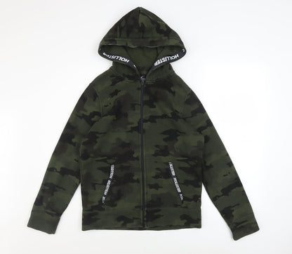 Mens UK Size XS Hollister Green Full Zip Hoodie