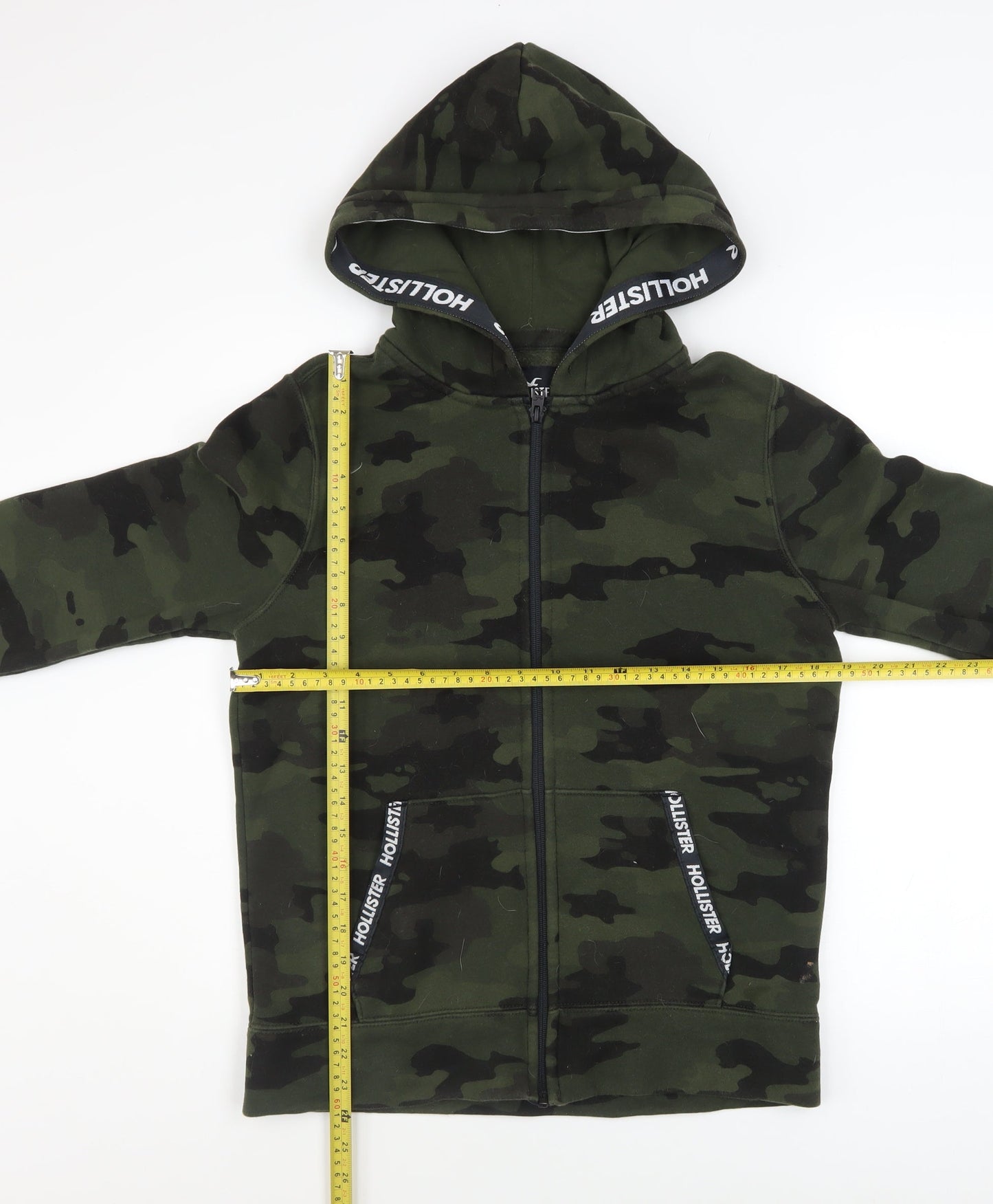 Mens UK Size XS Hollister Green Full Zip Hoodie