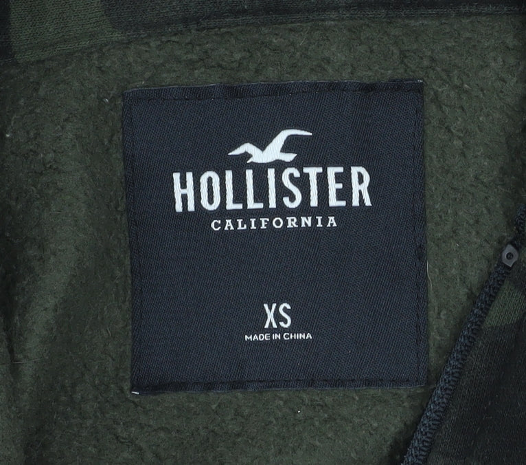 Mens UK Size XS Hollister Green Full Zip Hoodie