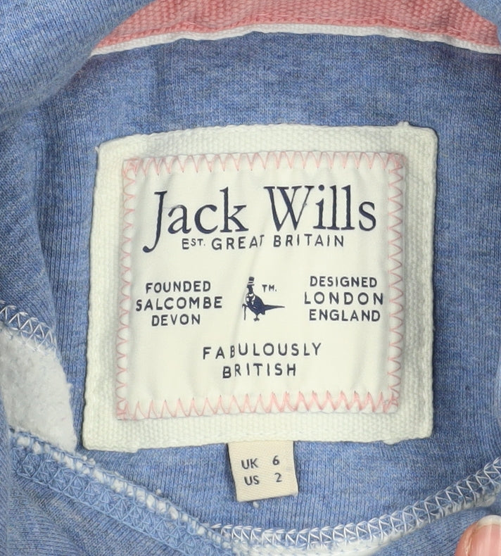 Womens UK Size 6 Jack Wills Blue Pullover Hoodie