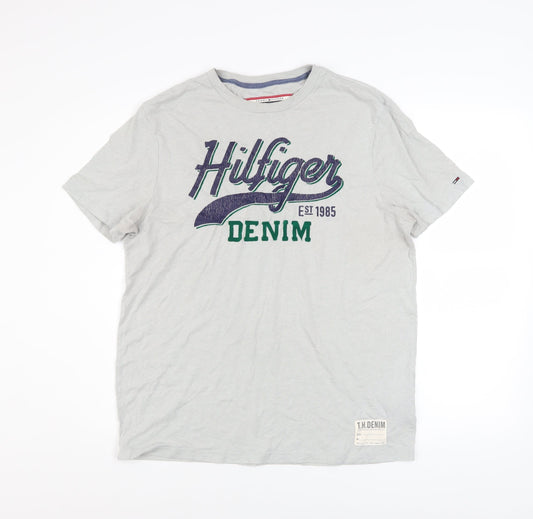 Tommy Hilfiger Denim Men's Grey Graphic T-Shirt Size M