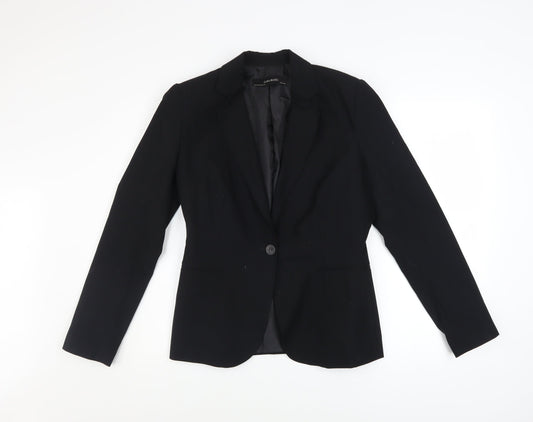 Womens UK Size 10 Zara Regular Black Blazer
