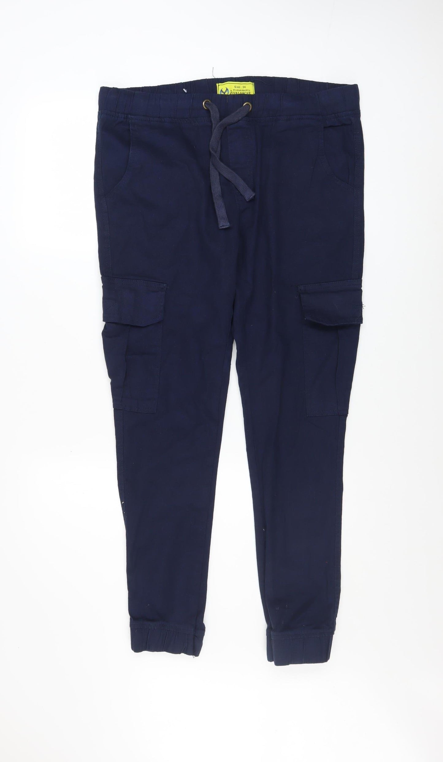 Mens UK Size 34 Avalanche Regular Fit Cargo Blue Trousers