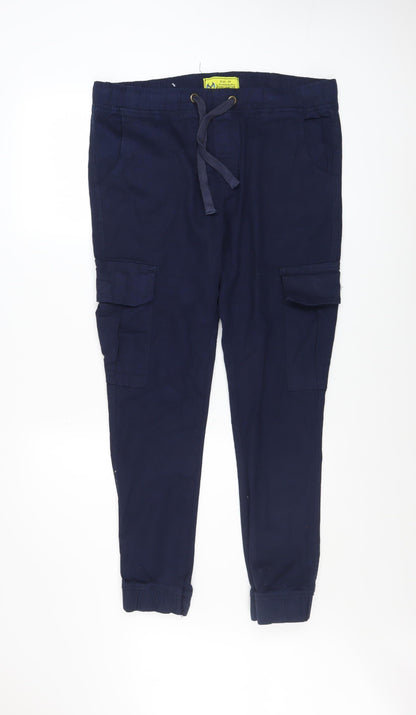 Mens UK Size 34 Avalanche Regular Fit Cargo Blue Trousers