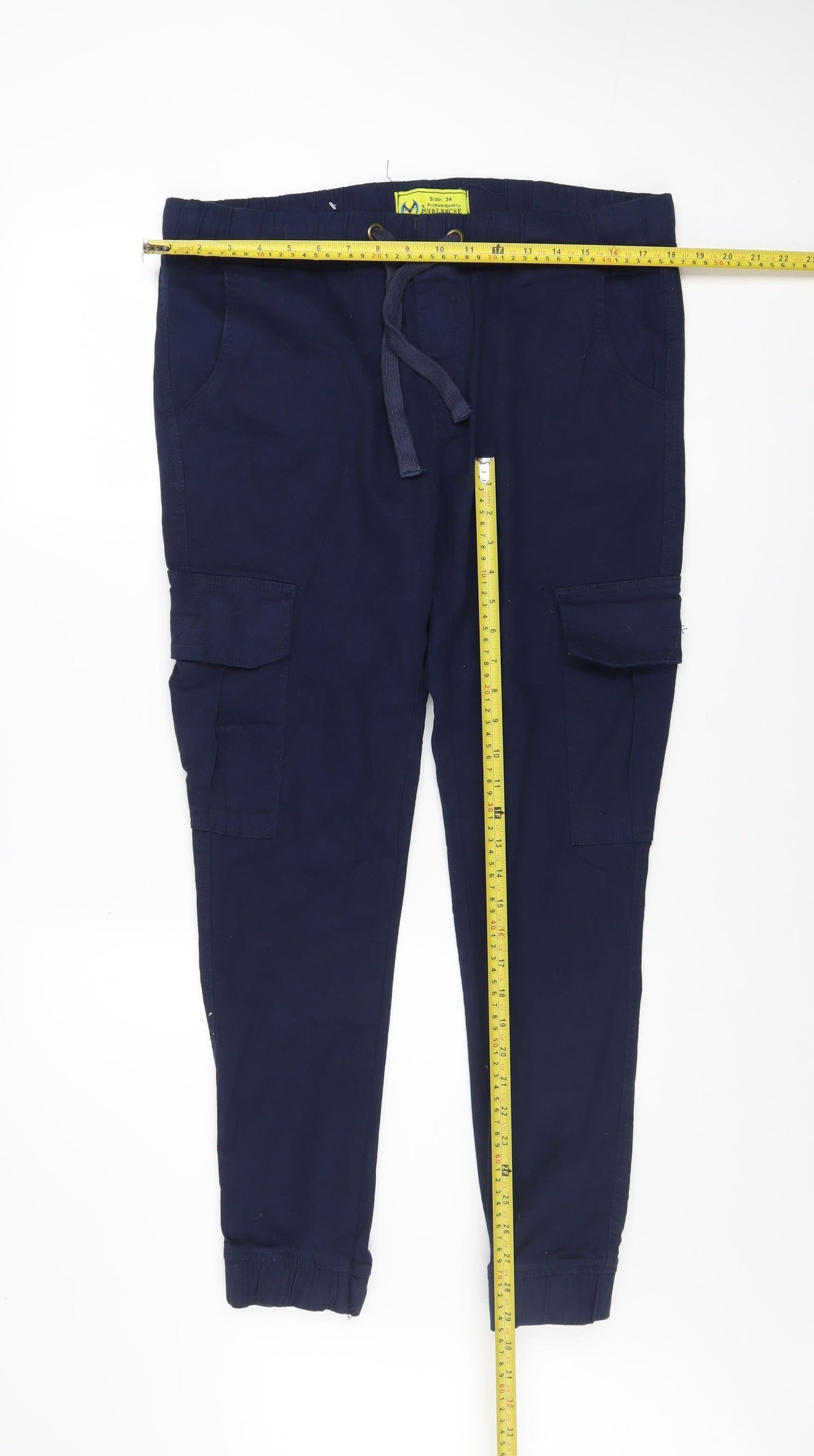 Mens UK Size 34 Avalanche Regular Fit Cargo Blue Trousers