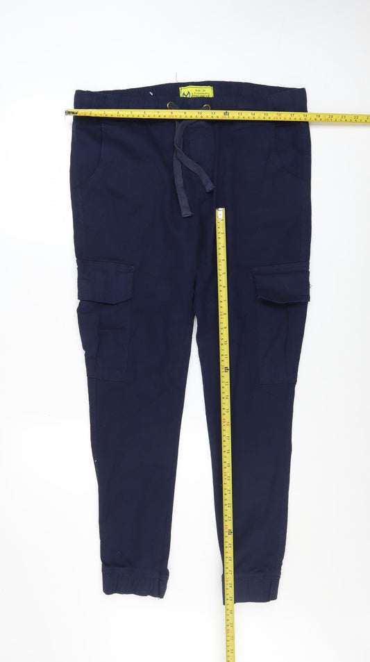Mens UK Size 34 Avalanche Regular Fit Cargo Blue Trousers