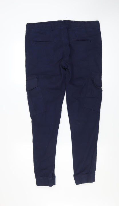 Mens UK Size 34 Avalanche Regular Fit Cargo Blue Trousers