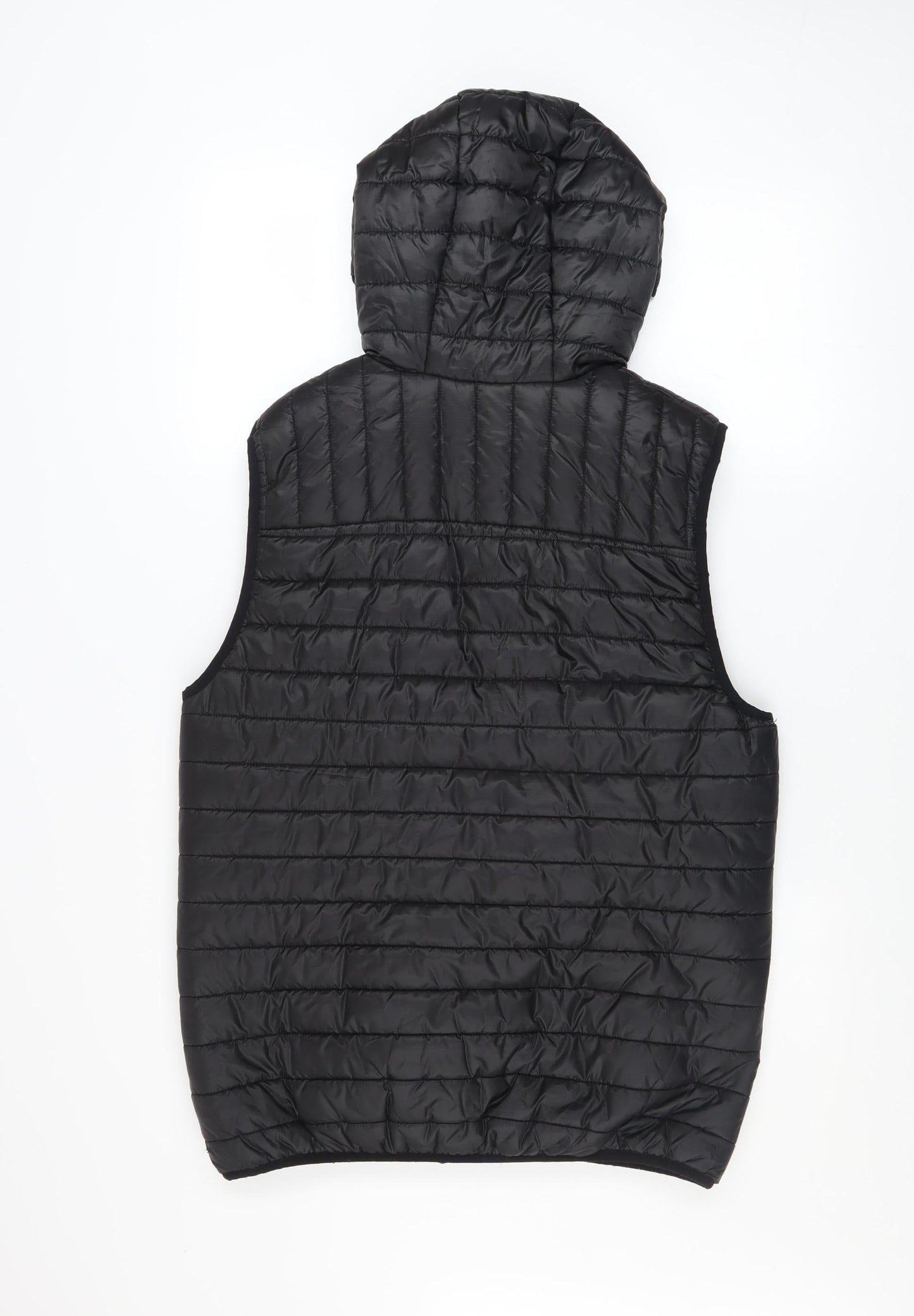Very Man Men’s Black Hooded Puffer Waistcoat Gilet Size S Regular Fit