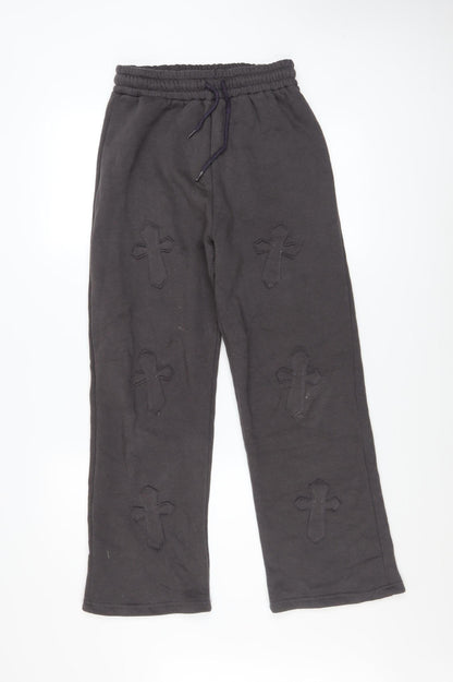 Womens UK Size 8 Paris Regular Fit Sweatpants Black Trousers