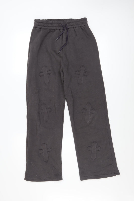 Womens UK Size 8 Paris Regular Fit Sweatpants Black Trousers