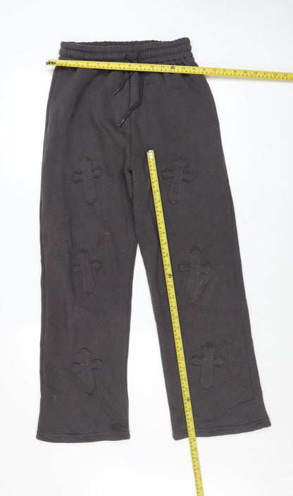 Womens UK Size 8 Paris Regular Fit Sweatpants Black Trousers