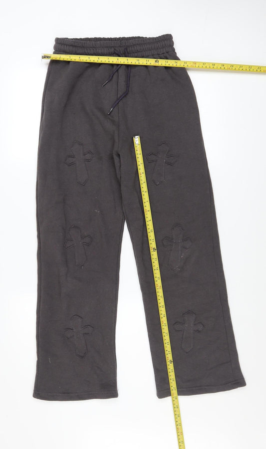 Womens UK Size 8 Paris Regular Fit Sweatpants Black Trousers