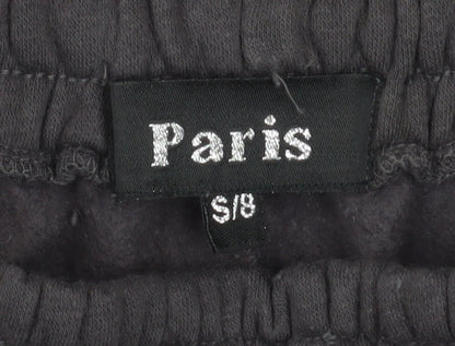 Womens UK Size 8 Paris Regular Fit Sweatpants Black Trousers