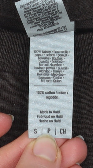 Mens UK Size S Gildan Brown  T-Shirt