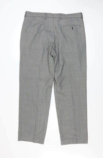 Mens UK Size L Dunnes Stores Regular Fit Dress Pants Grey Trousers