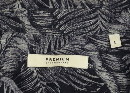 Jack & Jones Men’s Black Tropical Short Sleeve Cotton Shirt L