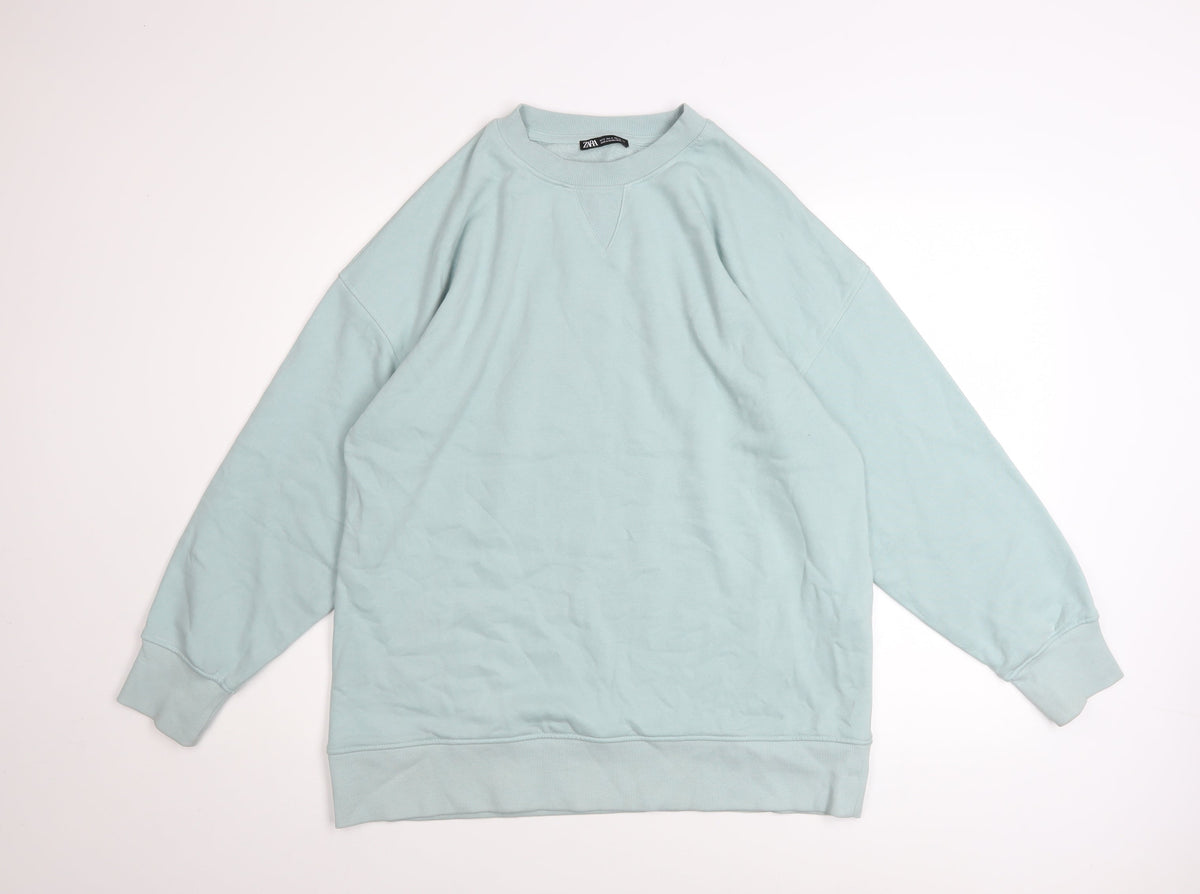 Mens UK Size M Zara Green Pullover Sweatshirt