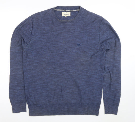 Gandy's Women's Blue Cotton Crew Neck Long Sleeve Jumper M