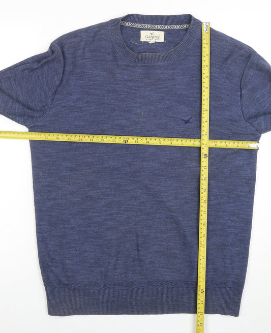 Gandy's Women's Blue Cotton Crew Neck Long Sleeve Jumper M