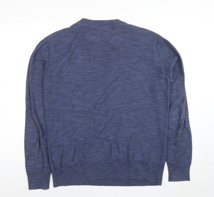 Gandy's Women's Blue Cotton Crew Neck Long Sleeve Jumper M