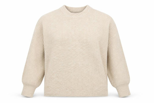 Front view of ASOS DESIGN Women Beige, size 8, Mock Neck Chunky Knit Jumper