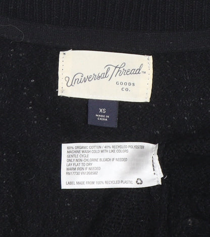 Universal Thread Women’s Black XS Open Front Knit Cardigan