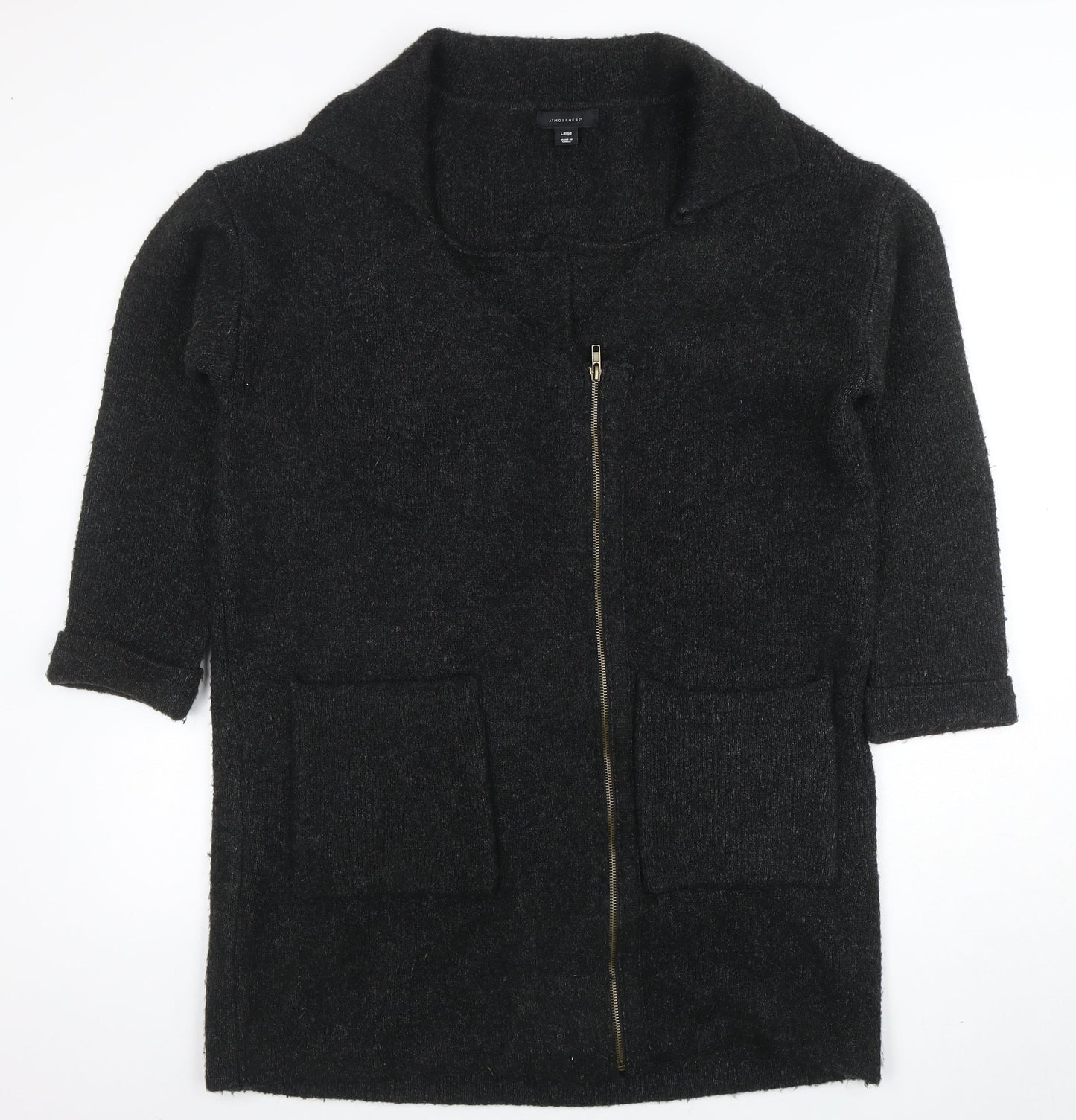 Womens UK Size L Atmosphere Black Full Zip Jumper