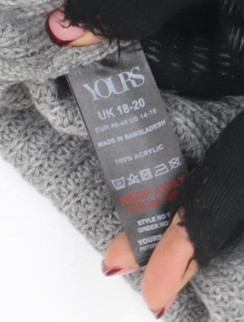 Womens UK Size 18-20 Yours Grey Cape Jumper