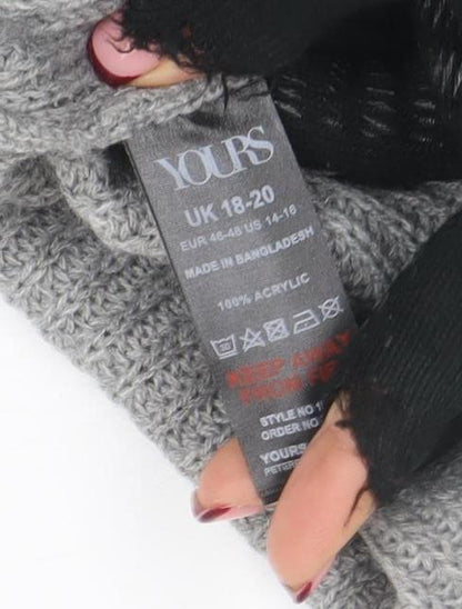 Womens UK Size 18-20 Yours Grey Cape Jumper