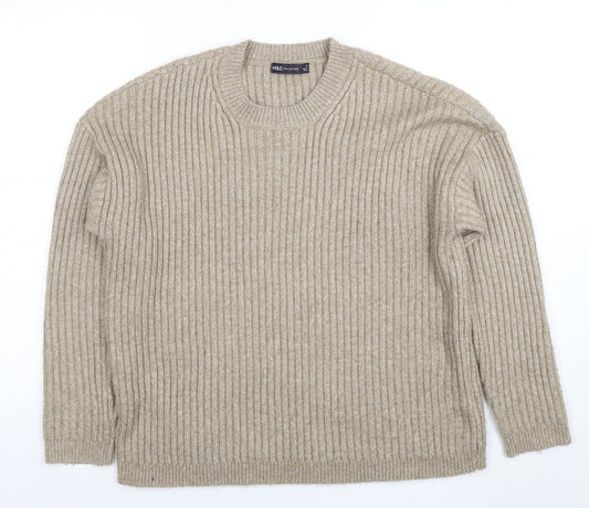 Womens UK Size M Marks and Spencer Beige Pullover Jumper
