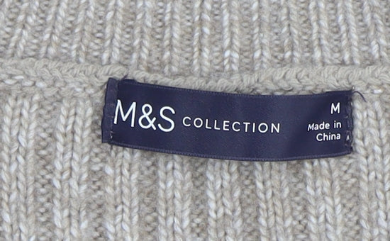 Womens UK Size M Marks and Spencer Beige Pullover Jumper
