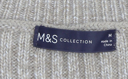 Womens UK Size M Marks and Spencer Beige Pullover Jumper