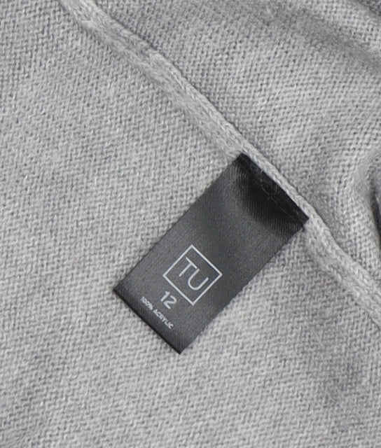 TU Women’s Grey Knit Long Sleeve Open Cardigan Size 12