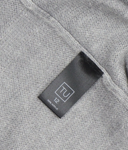 TU Women’s Grey Knit Long Sleeve Open Cardigan Size 12