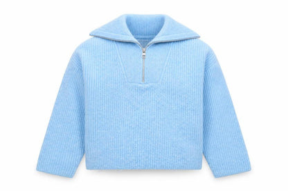 Girls UK Size 9-10 Years Zara Blue Full Zip Jumper