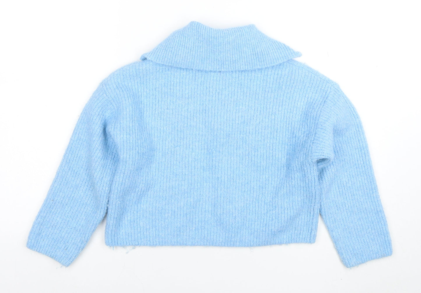 Girls UK Size 9-10 Years Zara Blue Full Zip Jumper
