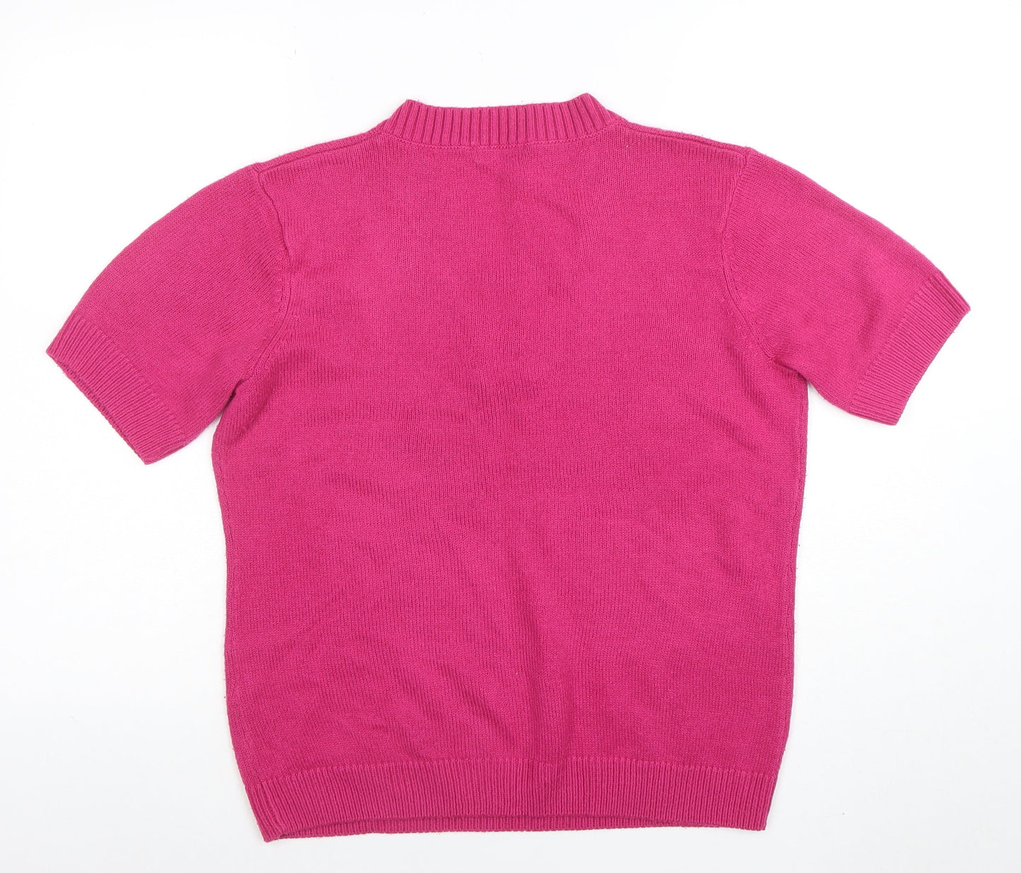 Womens UK Size M Damart Pink Henley Jumper