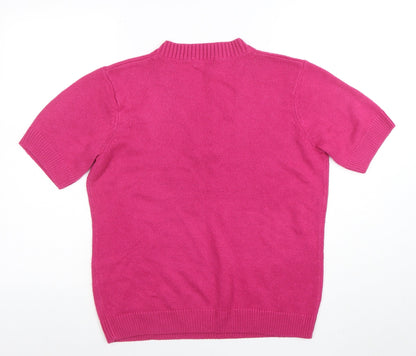 Womens UK Size M Damart Pink Henley Jumper