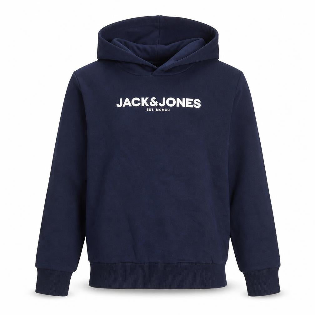 Jack & Jones Boys Navy Pullover Hoodie Size 152 Cotton Blend Logo Design