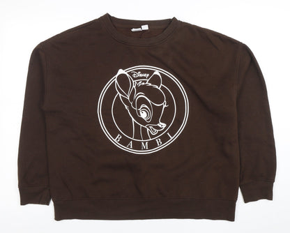 Womens UK Size M Disney Brown Pullover Sweatshirt