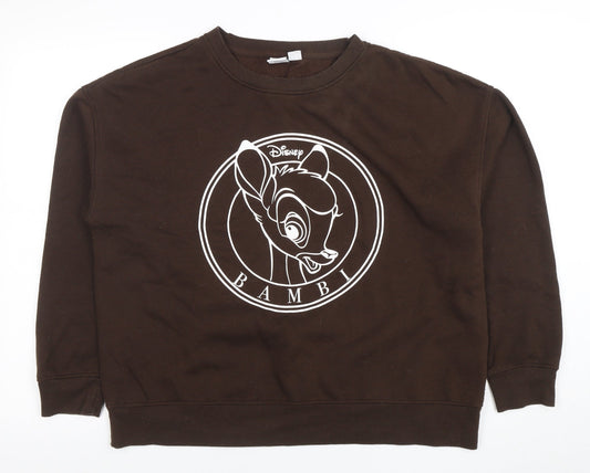 Womens UK Size M Disney Brown Pullover Sweatshirt