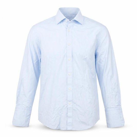 Front view of Jaeger Men's Blue 16 Regular Fit Long Sleeve Cotton Button-Up Shirt