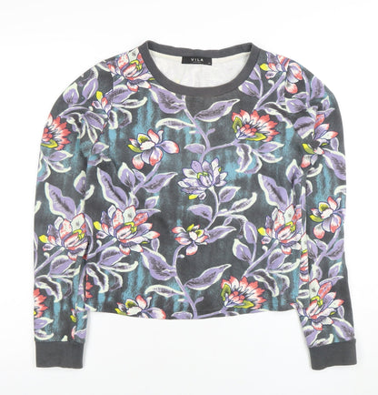 Womens UK Size XS VILA Multicoloured Basic T-Shirt